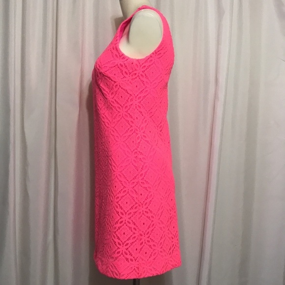Lilly Pulitzer Pink Trellis Lace Dress Sz XS - Picture 10 of 11